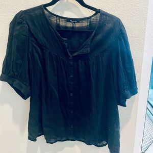 Madewell Sheer Plaid Top